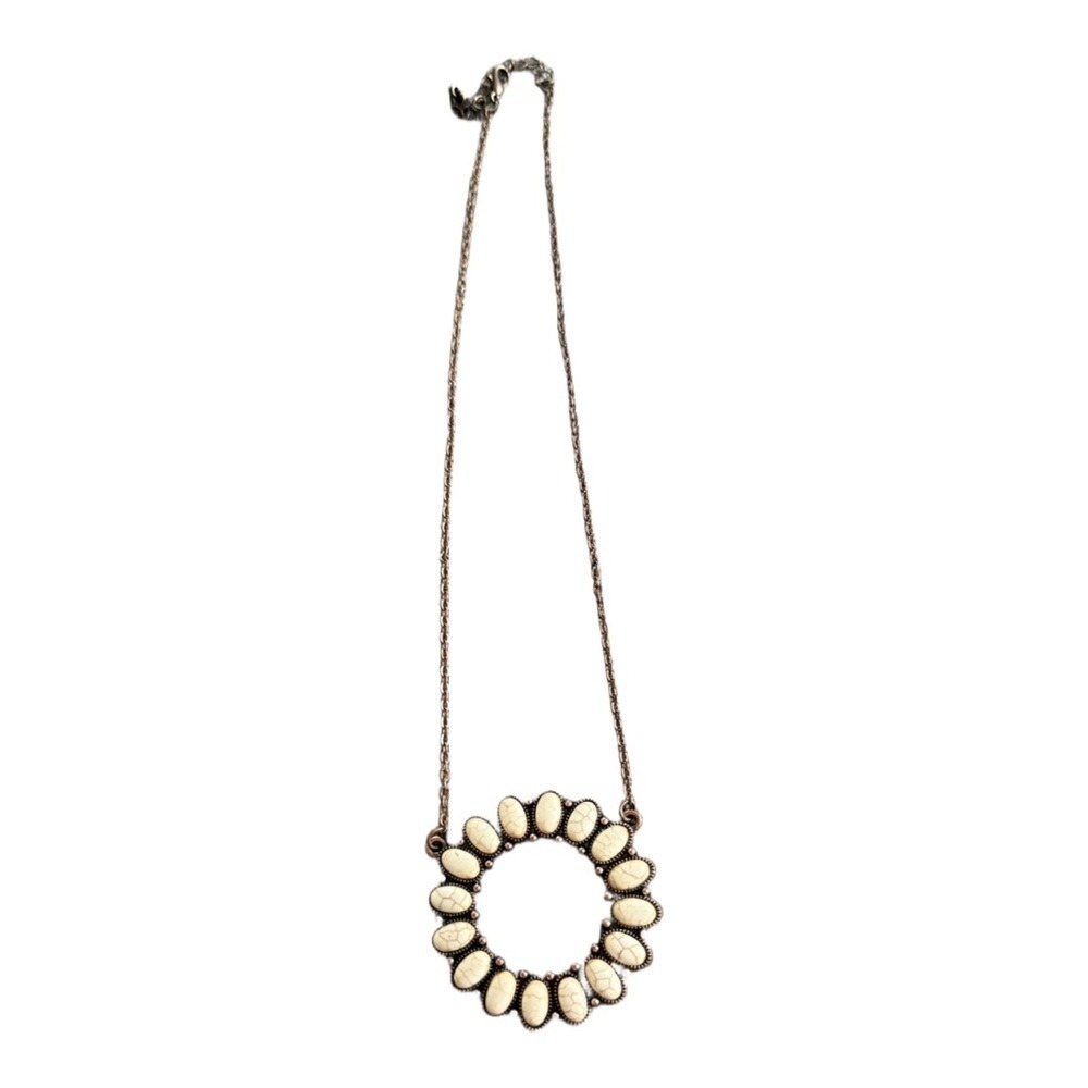 Plunder Design Fashion Trend Jewelry Cream Stone Gold Rustic Chain Necklace